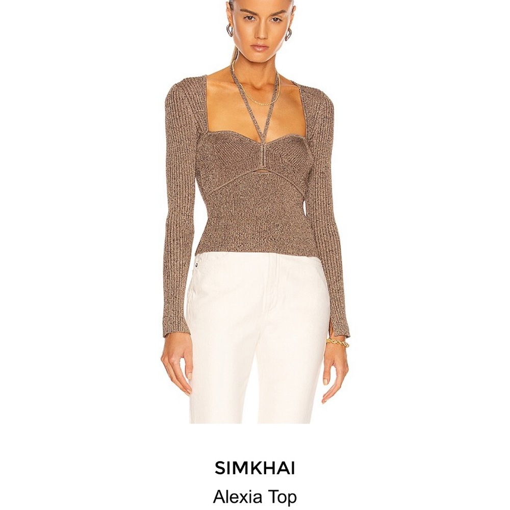 Simkhai Alexia sweater. Chocolate. NWT. Size Large